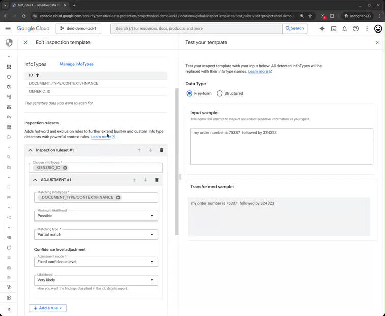 Figure 3: Sensitive Data Protection redacts sensitive data based on user context