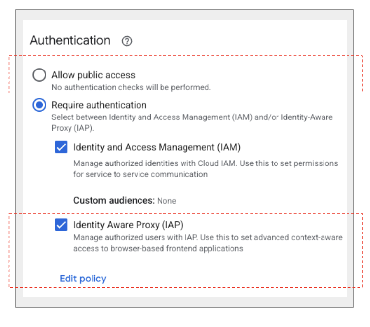 New simplified Cloud Run authentication UI