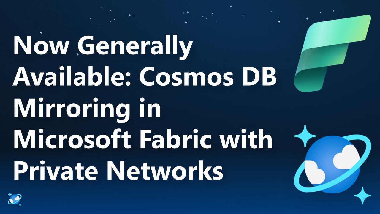 Cosmos DB Mirroring no Microsoft Fabric: Suporte a Redes Privadas em GA